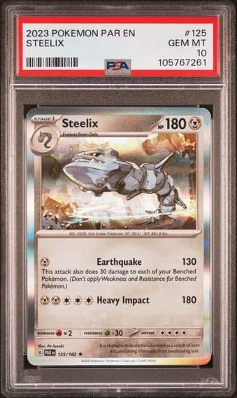 2023 #125 STEELIX PSA 10 POKEMON PAR EN-PARADOX RIFT