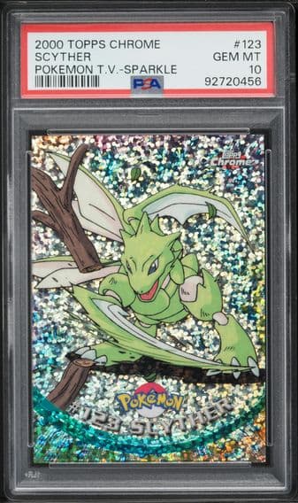2000 #123 Scyther PSA 10 Topps Chrome  T.V. Pokemon