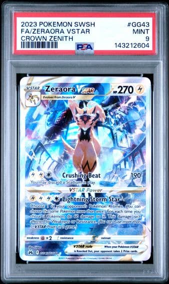 2023 #GG43 Full Art/Zeraora Vstar PSA 9 Sword and Shield Crown Zenith Pokemon