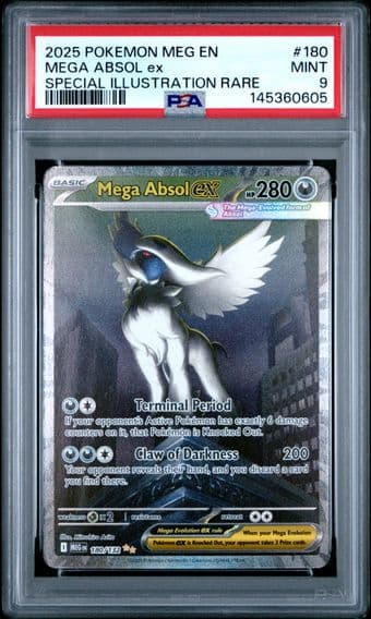 2025 #180 Mega Absol EX PSA 9 Meg EN-Mega Evolution Pokemon