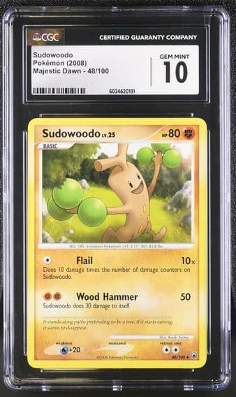 2008 #48 Majestic Dawn - English Sudowoodo Uncommon CGC 10 Pokemon
