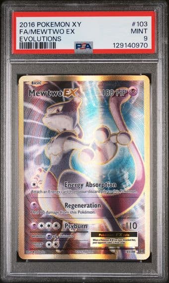 2016 #103 Full Art/Mewtwo EX PSA 9 XY Evolutions Pokemon