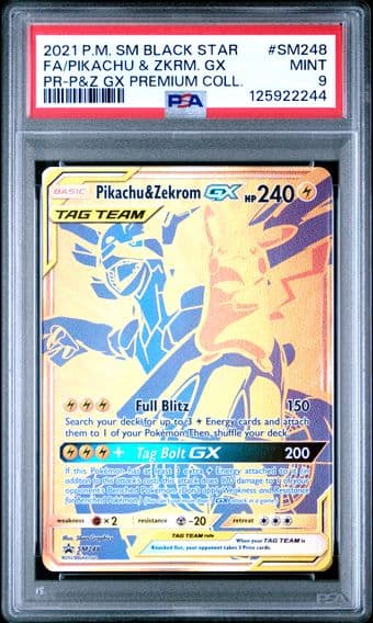 2021 #SM248 Full Art/Pikachu & Zekrom GX PSA 9 SM Black Star Promo