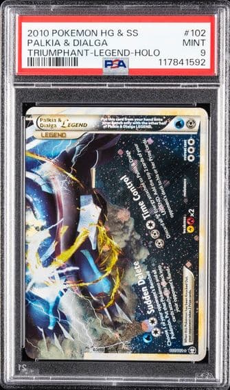 2010 #102 Palkia & Dialga Legend-Holo PSA 9 Heartgold & Soulsilver Triumphant Pokemon