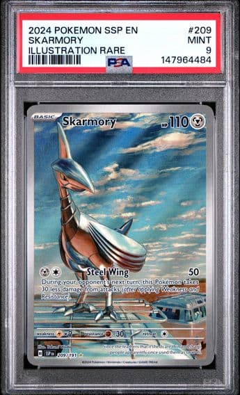 2024 #209 Skarmory PSA 9 Ssp EN-Surging Sparks Pokemon
