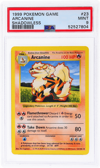 1999 #23 ARCANINE PSA 9 POKEMON BASE SET | SHADOWLESS