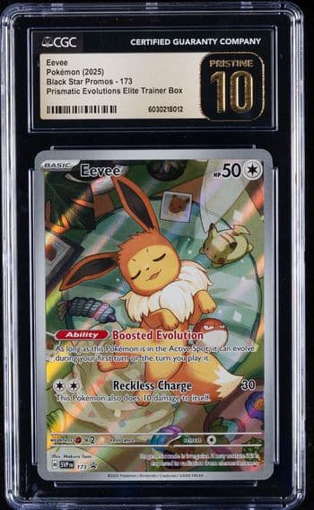 2025 #173 Eevee CGC 10 Perfect Pokemon -Black Star Promos | Prismatic Evolutions Elite Trainer Box