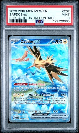 2023 #202 Zapdos EX PSA 9 Mew EN-151 Pokemon
