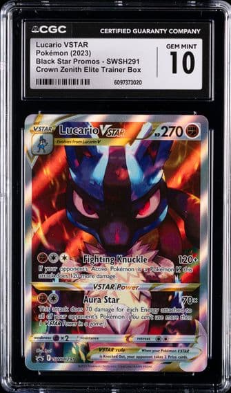2023 #291 Full Art/Lucario Vstar CGC 10 Swsh Black Star Promo Pokemon