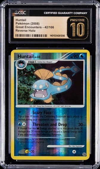 2008 #42 HUNTAIL CGC 10 Perfect POKEMON GREAT ENCOUNTERS | REVERSE HOLO