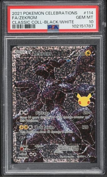 2021 #114 Full Art/Zekrom PSA 10 Celebrations Classic Collection Pokemon