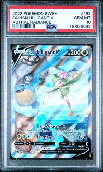 2022 #163 FULL ART/HISUIAN LILLIGANT V PSA 10 SWORD & SHIELD ASTRAL RADIANCE POKEMON