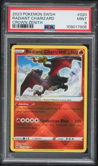 2023 #020 Radiant Charizard PSA 9 Sword and Shield Crown Zenith Pokemon