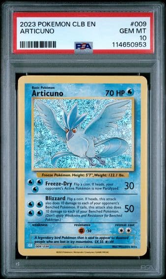 2023 #009 Articuno PSA 10 Clb-Trading Card Game Classic Blastoise & Suicune EX Deck Pokemon