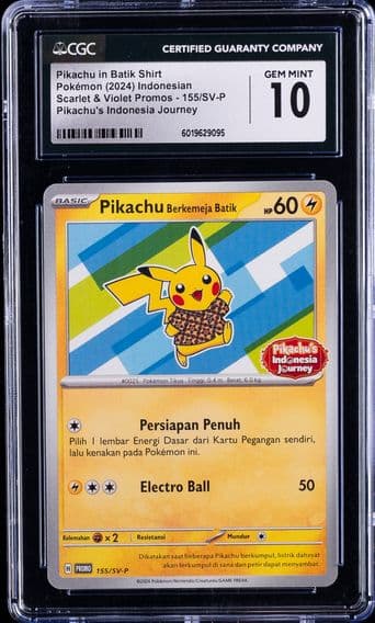 2024 #155 Pikachu in Batik Shirt CGC 10 Indonesian SV-P Promo Pokemon