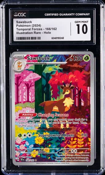 2024 #166 Sawsbuck CGC 10 Tef EN-Temporal Forces Pokemon