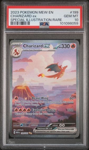 2023 #199 Charizard EX PSA 10 Mew EN-151 Pokemon