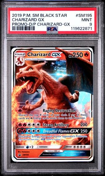 2019 #SM195 Charizard GX PSA 9 SM Black Star Promo