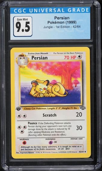 1999 #42 Persian 1st Edition CGC 10 Jungle Pokemon