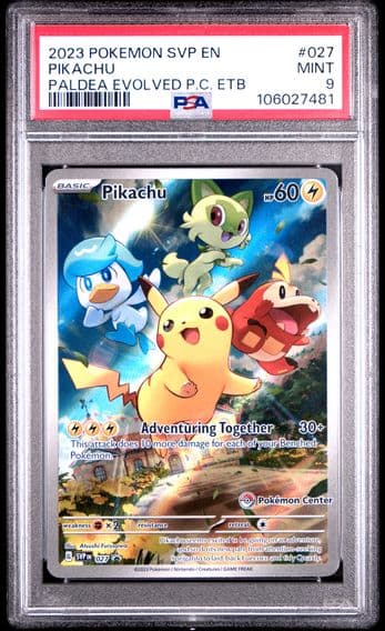 2023 #027 Pikachu PSA 9 Svp EN-SV Black Star Promo Pokemon