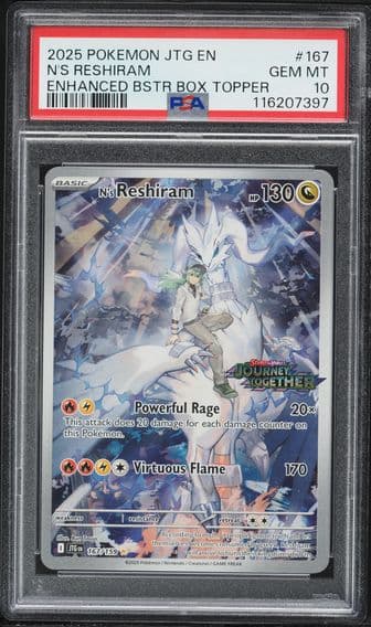 2025 #167 N's Reshiram PSA 10 Jtg EN-Journey Together Pokemon