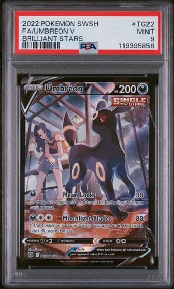 2022 #TG22 Full Art/Umbreon V PSA 9 Sword & Shield Brilliant Stars Pokemon
