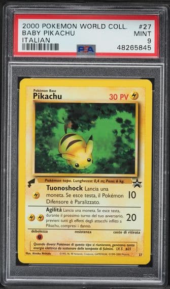 2000 #27 Baby Pikachu PSA 9 Pikachu World Pokemon