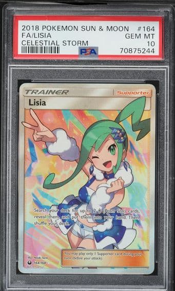 2018 #164 Full Art/Lisia PSA 10 Sun & Moon Celestial Storm Pokemon
