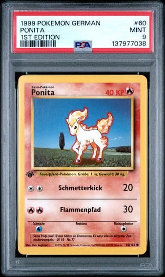 1999 #60 Ponita 1st Edition PSA 9 German Pokemon