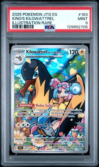 2025 #163 Iono's Kilowattrel PSA 9 Spanish Jtg ES-Journey Together Pokemon