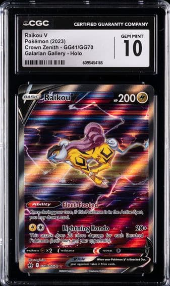 2023 #GG41 Full Art/Raikou V CGC 10 Sword and Shield Crown Zenith Pokemon