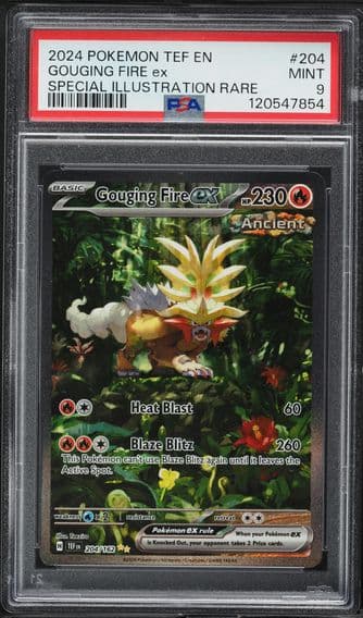 2024 #204 Gouging Fire EX PSA 9 Tef EN-Temporal Forces Pokemon