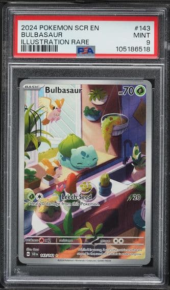 2024 #143 Bulbasaur PSA 9 Scr EN-Stellar Crown Pokemon