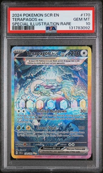 2024 #170 Terapagos EX PSA 10 Scr EN-Stellar Crown Pokemon