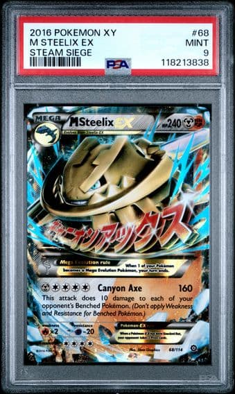2016 #68 M Steelix EX PSA 9 XY Steam Siege Pokemon