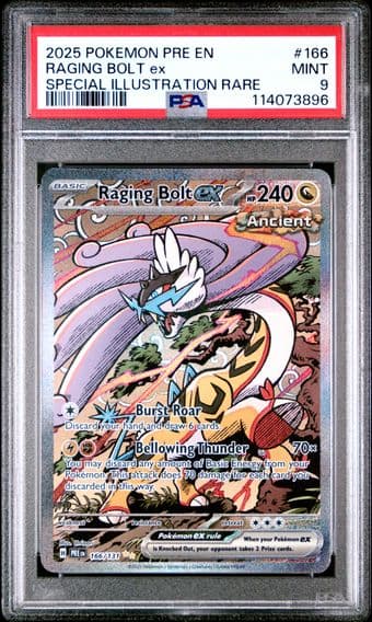 2025 #166 Raging Bolt EX PSA 9 Pre EN-Prismatic Evolutions Pokemon