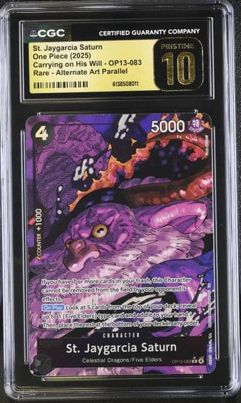 2025 #OP13-083 St. Jaygarcia Saturn CGC 10 Pristine Carrying on His Will (OP13) - English