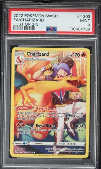 2022 #TG03 Full Art/Charizard PSA 9 Sword & Shield Lost Origin Pokemon