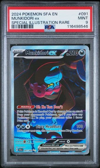 2024 #091 Munkidori EX PSA 9 Sfa EN-Shrouded Fable Pokemon
