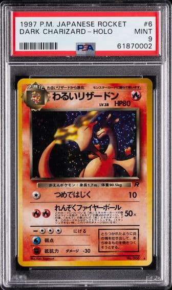 1997 #6 Dark Charizard-Holo PSA 9 Japanese Rocket Pokemon