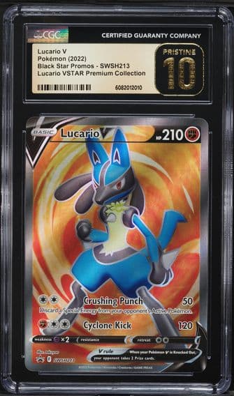 2022 #213 Full Art/Lucario V CGC 10 Pristine Swsh Black Star Promo Pokemon