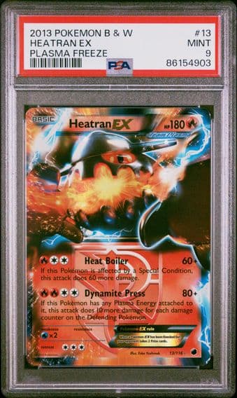 2013 #13 Heatran EX PSA 9 Black & White Plasma Freeze Pokemon