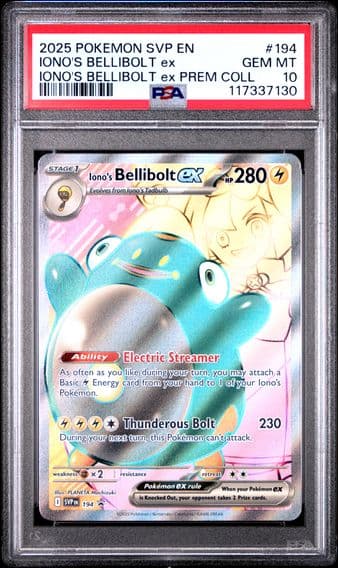 2025 #194 Iono's Bellibolt EX PSA 10 Svp EN-SV Black Star Promo Pokemon