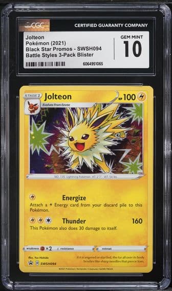 2017 #SWSH094 Jolteon CGC 10 Black Star Promos - Sword & Shield - English Pokemon