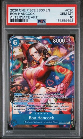 2026 #026 Boa Hancock PSA 10 One Piece EB03-Extra Booster -One Piece Heroines Edition-