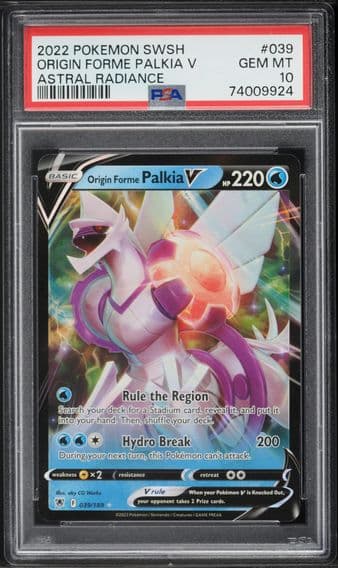 2022 #039 Origin Forme Palkia V PSA 10 Sword & Shield Astral Radiance Pokemon