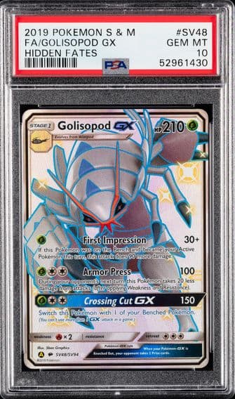 2019 #SV48 Full Art/Golisopod GX PSA 10 Sun & Moon Hidden Fates Pokemon