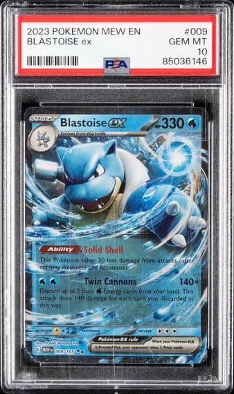 2023 #009 Blastoise EX PSA 10 Mew EN-151 Pokemon