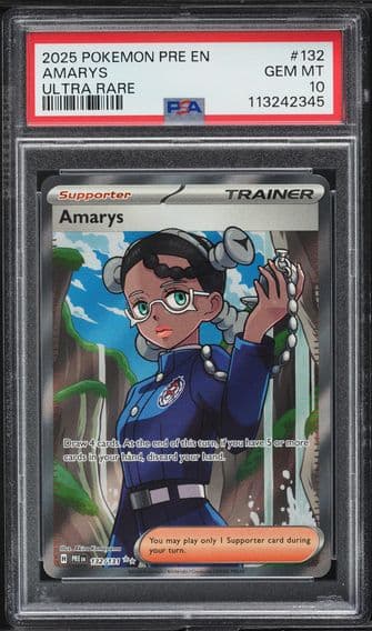 2025 #132 Amarys PSA 10 Pre EN-Prismatic Evolutions Pokemon