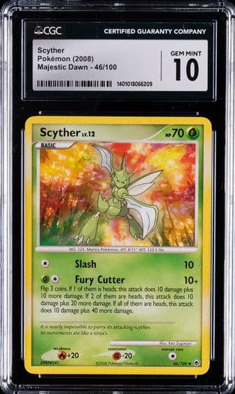 2008 #46 Scyther CGC 10 Gem Mint Pokemon | Majestic Dawn
